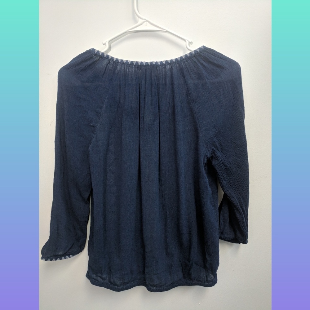 Lucky Brand Boho Crop Top Blue Size XS - Picture 2 of 4